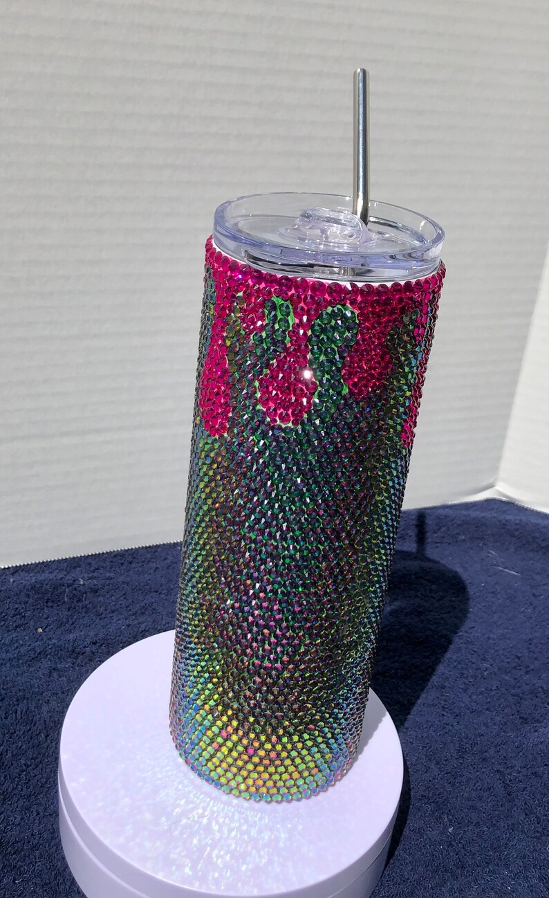 Rhinestone Drip Tumbler - Rhinestone Tumbler - Drip Rhinestone Pattern ...