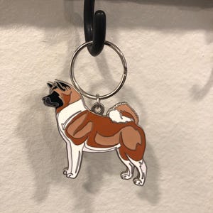 American Akita Keychain: Breed Standard Enamel Dog Keychain