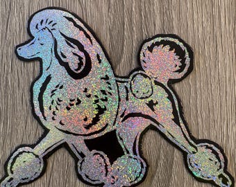 Poodle Magnet - Glitter Poodle Car Decal - Poodle Silhouette