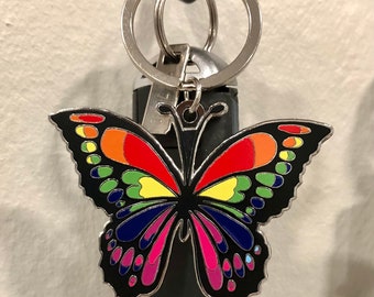 Llavero de mariposa - Mariposa arcoíris - Regalo para hija