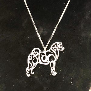 Dog Breed Necklace Pendant - Sterling Silver Dog Necklace - Tribal Design Necklace