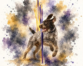 Custom Watercolor Dog Portrait - Custom Dog Sport Portrait