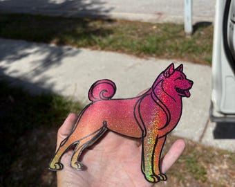 Akita Glitter Magnet | American Akita Refrigerator Magnet