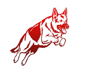 German Shepherd Decal – GSD Agility Decal - German Shepherd Jumping Decal