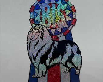 Custom Best In Show Ribbon Magnet - BIS Dog Show Magnet - Owner Handler Best In Show Decal