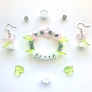 fairycore ⊹ cottagecore fairy grunge floral portals inspired matching bracelet & earrings set