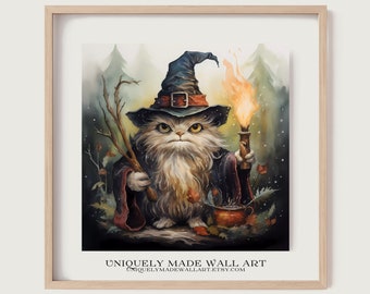 Betoverende magische bos schepsel print: Mr. GrumpyPants Fantasy Art/magische bos schepsel print/grillige Fantasy Wall Decor