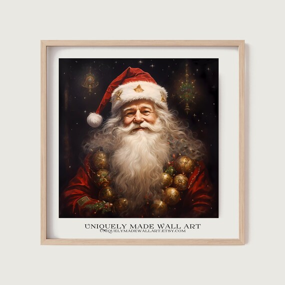 Enchanting Santa Claus Digital Painting / Christmas Wall Art / 