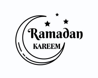 Ramadán Mubarak, caligrafía árabe, SVG, DXF, PNG