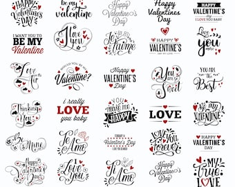 Paquete de 50 svg de San Valentín, Svg de San Valentín, Diseño de San Valentín para camisetas, svg de amor, Sé mío San Valentín, vibraciones de San Valentín, PNG, Descarga digital