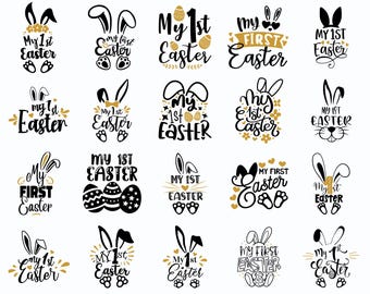 Mi primer paquete SVG de Pascua, diseño de mono de bebé, SVG de Pascua, primera Pascua, paquete de celebración de Pascua, mono de Pascua para bebé recién nacido