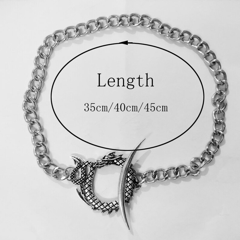 Dragon Gothic Unisex Necklace Crescent Moon Silver Chains Etsy Canada