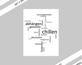 Chill Out Canvas Poster Print Poster 30 x 40 cm