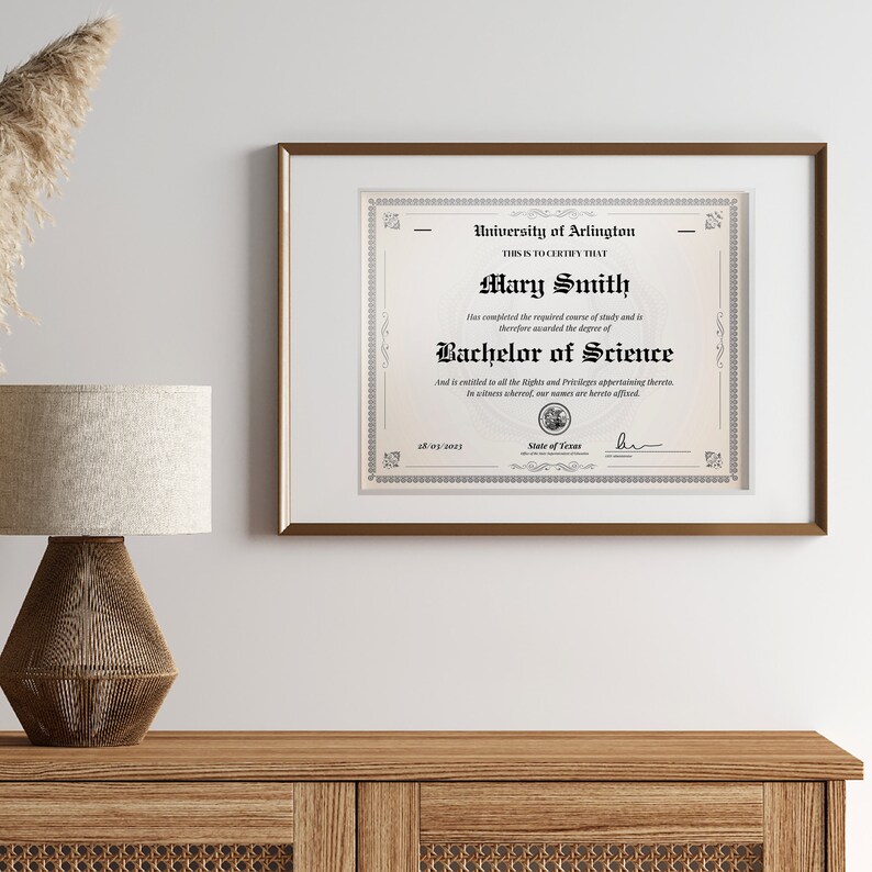 College Diploma Fake GED Diploma Editable High School Diploma Printable ...