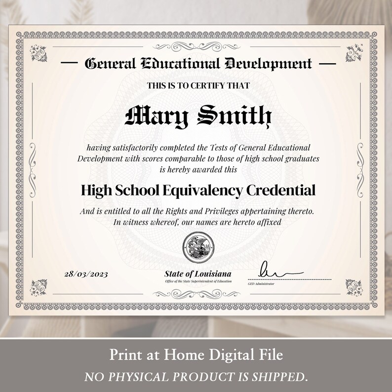 GED Diploma Editable High School Diploma College Diploma Fake Etsy