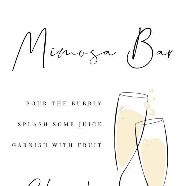 Mimosa Bar Printable Sign For Any Event