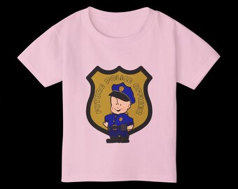 By Bannister Toddler T-SHIRT FUTURE POLICE Cartoon Design Toddler Short Sleeve 2-T-6-T sizes Tee Shirt