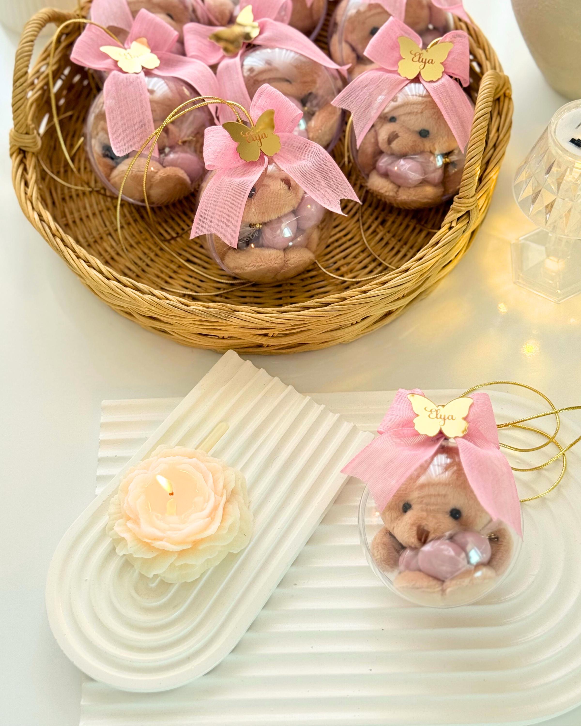Personalized Teddy Bear Keychain Favors, Baby Shower Gifts - Etsy