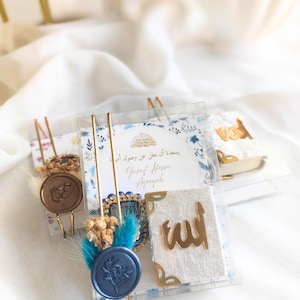 İslamic Party Custom Quran Set Gifts,Aqiqah Tasbih Favors,Muslim Baby Mini Quran and Dhikrmatic Set Favors, Newborn Baby Gift