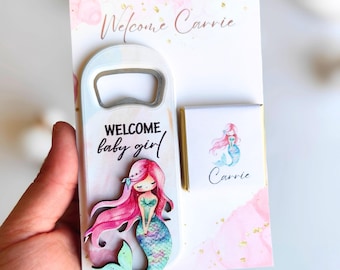 Abridor de botellas personalizado y regalo de chocolate, regalo único para fiesta de baby shower, regalo de fiesta de cumpleaños para invitados, obsequios para niñas recién nacidas, regalo de bienvenida para bebés