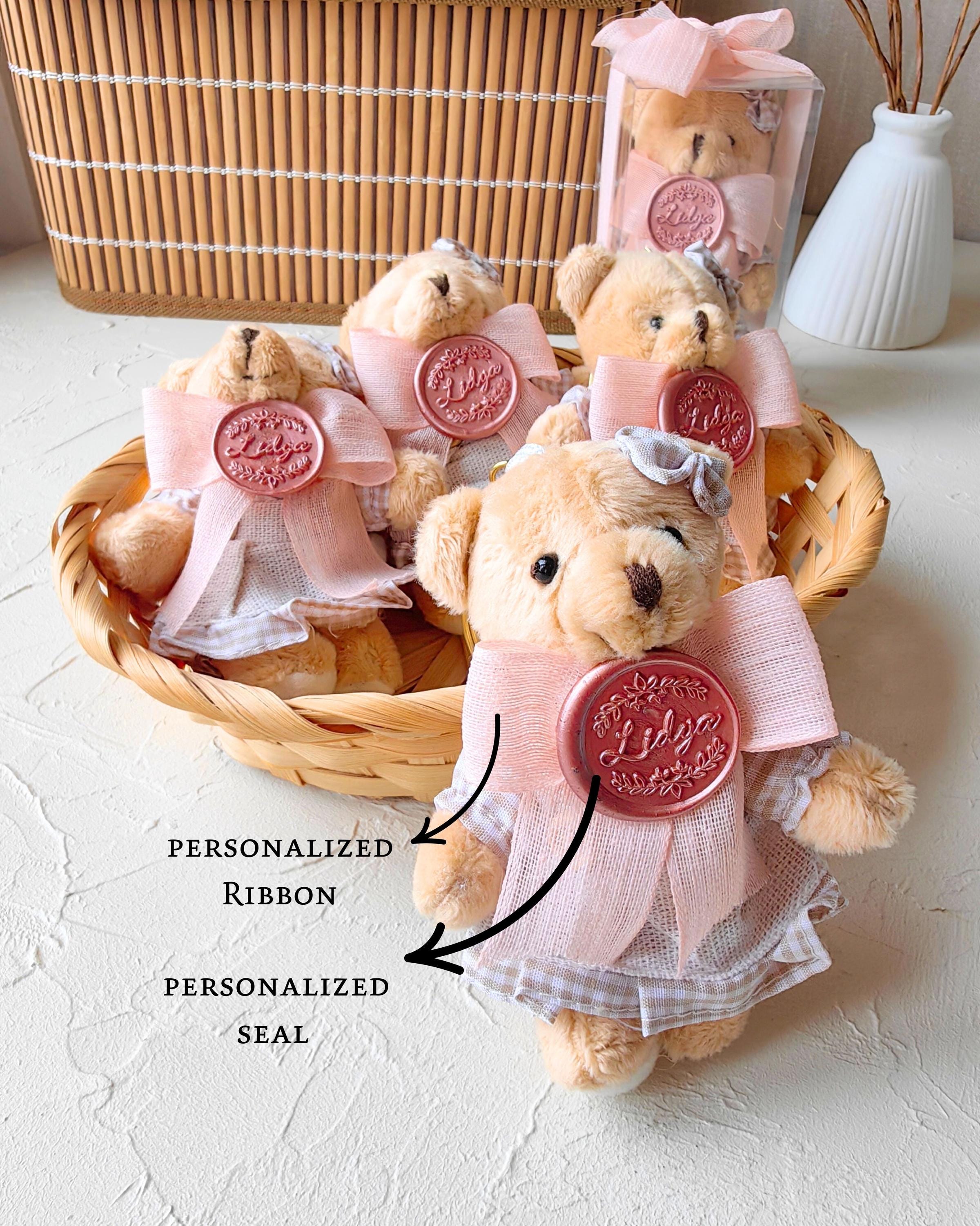 Personalized Teddy Bear Keychain, Baby Shower Favors, Gift - Etsy