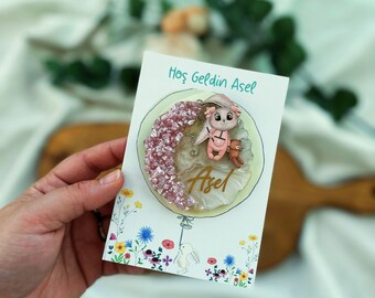 手作りエポキシマグネット、ベビーシャワーの女の子へのギフト、誕生日パーティーの記念品