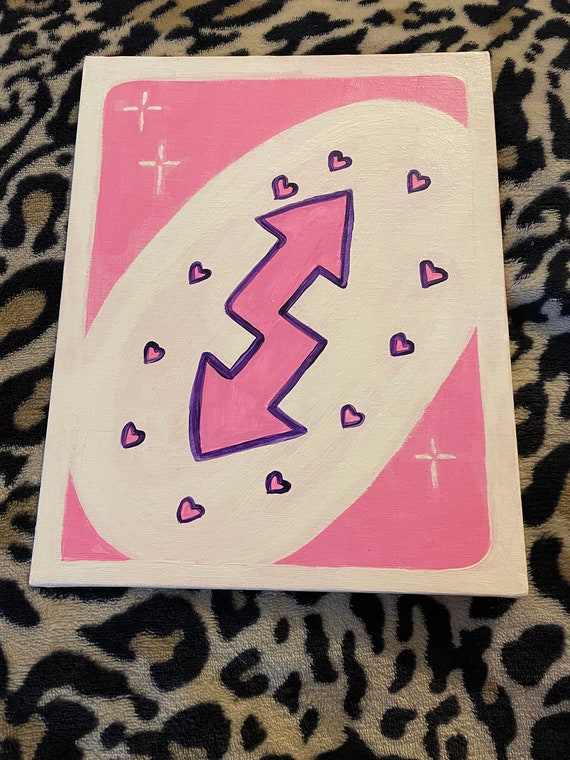 Pink Uno reverse card