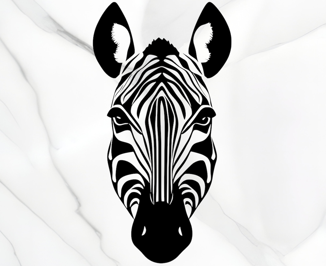 Animal Clip Art Zebra Head 1 SVG African Zebra Tribal Zebra Art Zebra