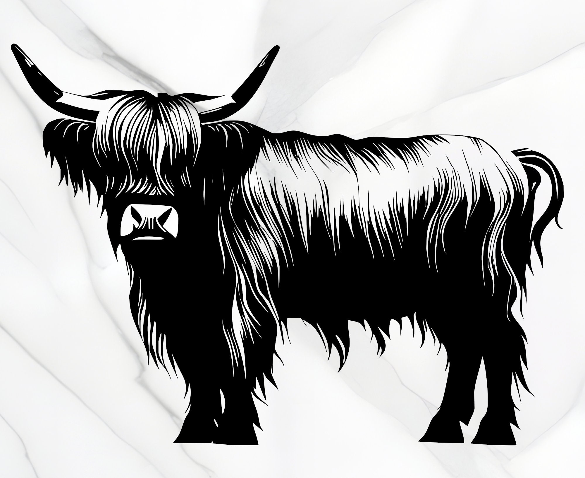 Animal Stencil Art: Highland Cow Body 1 SVG Highland Cow Art Tribal ...
