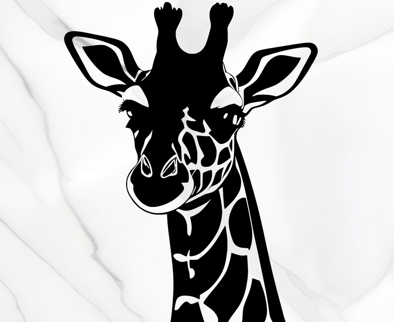 Animal Clip Art Giraffe Head 1 SVG African Giraffe Tribal Giraffe Art Girafffe Clipart Giraffe