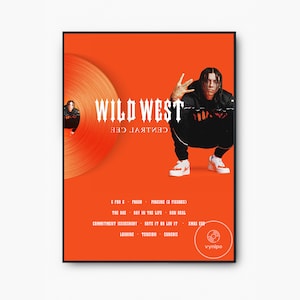 Central Cee « Wild West » Album Musique Imprimer Poster Vynil / Fan Art Central Voir (pas de filigrane après l’achat)