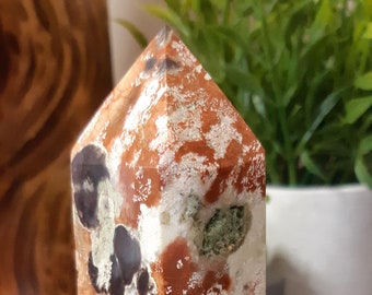 A Beautiful Lucky Money Agate Crystal Tower - Manifest Abundance in Financial Ventures -Crystal Point Tower- Healing Crystal - Crystal Store