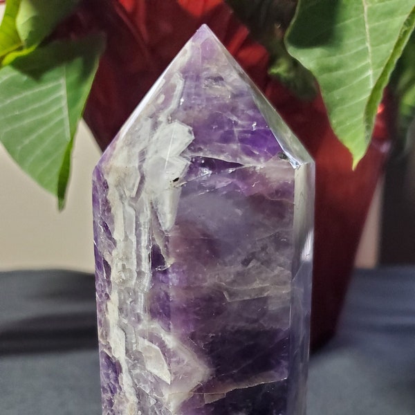 An Elegant Large Chunky Dream Amethyst Crystal Tower - Amplify Energy and Have a Calming, Cleansing Effect - Healing Crystal - Crystal Store