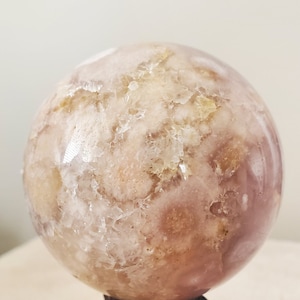 An Exquisite Large Flower Agate Crystal Sphere with Druzy - Encourages New Beginnings, & Transformation - Crystal Healing - Crystal Store
