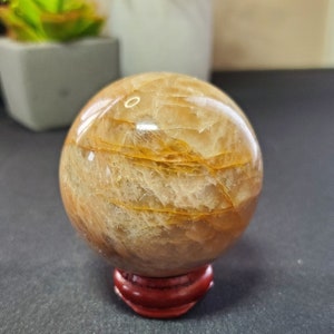 Beautiful Moonstone Crystal Sphere - Earthy Tones - It is a Symbol of Light and Hope - Crystal Store - Crystal Healing