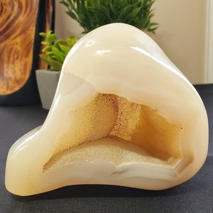 A Gorgeous  Flower Agate Crystal Free Form with Druzy - Helps you Release Stress and Anxiety - Healing Crystal - Crystal Store