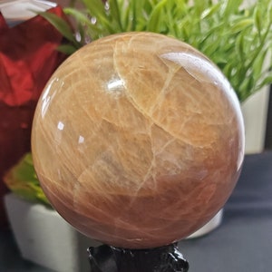Beautiful Earthy Colours Moonstone Crystal Sphere -  It is a Symbol of Light and Hope - Crystal Store - Crystal Healing