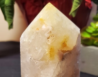 An Exquisite Natural Golden Healer Quartz Tower with Druzy - Excellent for Manifestation - Healing Crystal - Crystal Store