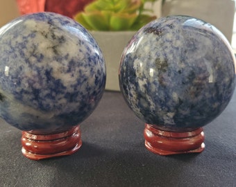 A Gorgeous Blue with White Sodalite Sphere Crystal Ball - Enables you to detach yourself from worries - Healing Crystals - Crystal Store