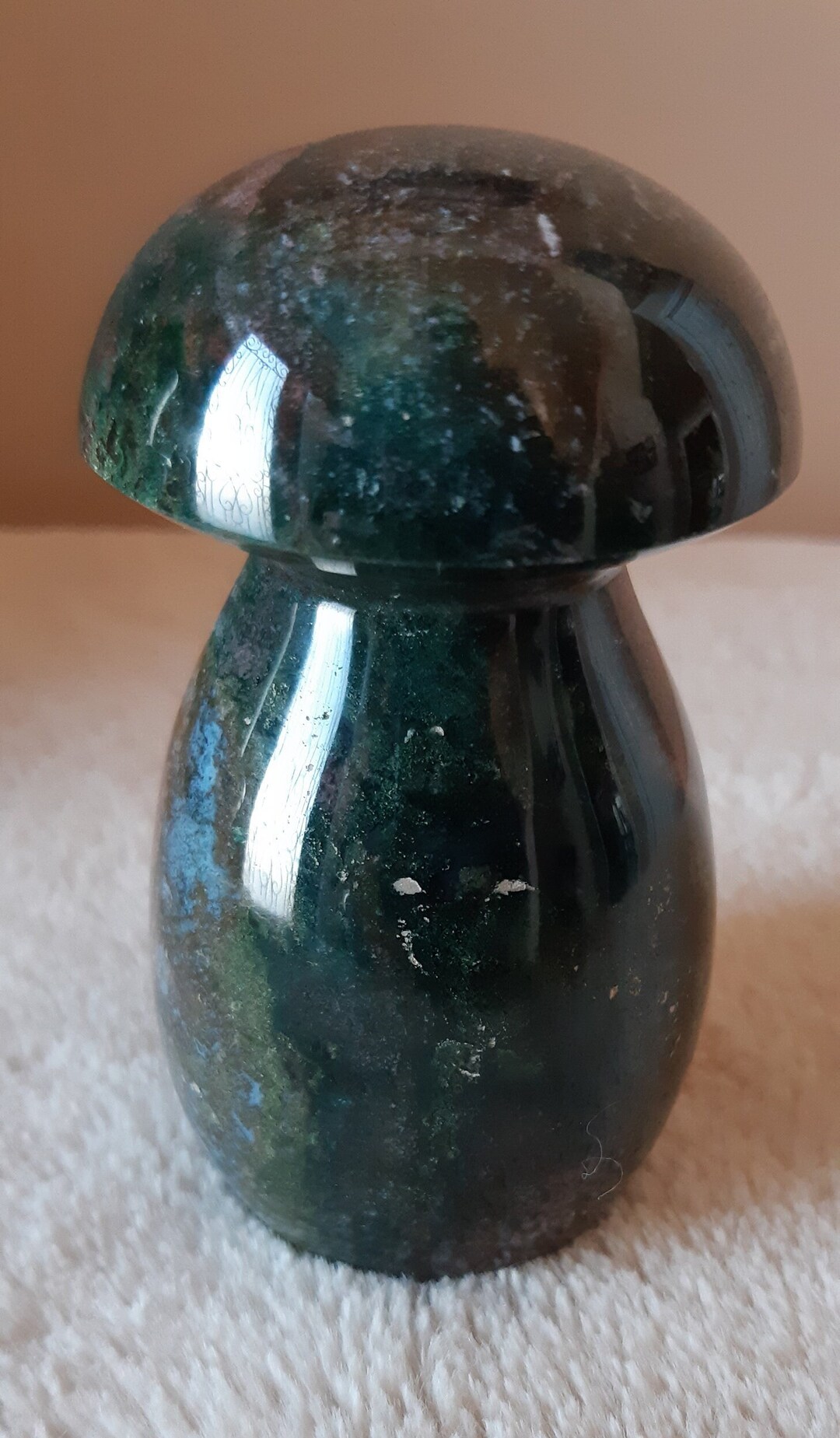 A Green Jasper Crystal Mushroom Crystal jasper Stone Etsy