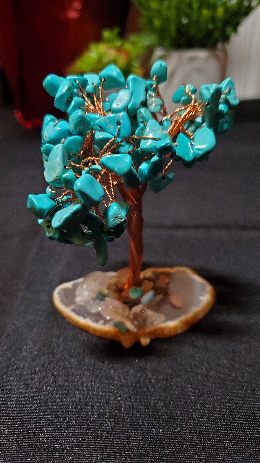 A Gorgeous Amazonite Crystal Tree Gemstones Tree Good Luck Money Tree ...