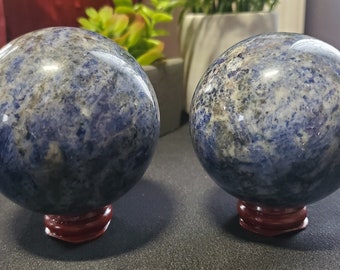 A Gorgeous Blue with White Sodalite Sphere Crystal Ball - Enables you to detach yourself from worries - Healing Crystal - Crystal Store