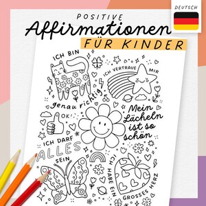positive Affirmationen für Kinder Ausmalbilder | eine spaßige Beschäftigung für Kids & Erwachsene, die gleichzeitig das Selbstvertrauen verstärkt | A4