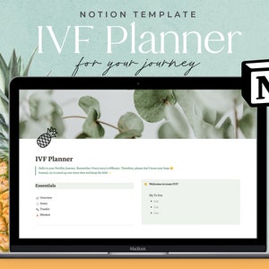 Modello di nozione di pianificazione IVF / Diario IVF digitale / Diario e pianificatore di infertilità / Tracker ivf / diario ttc / regalo ivf