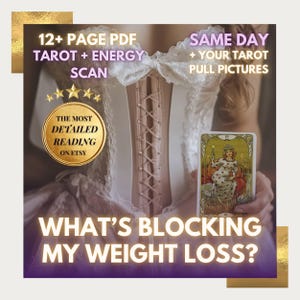 Wat blokkeert mijn gewichtsverlies? Tarot- en energiemeting, intuïtieve gewichtsverliestarot, emotionele, energetische en onbewuste blokkades onthuld