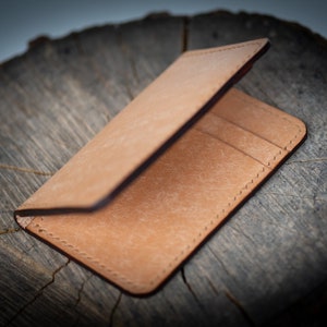 Leather Bifold Vertical Credit Card Holder, Vertical Leather Wallet for Men, Pueblo Leather Wallet, Minimalist Card Holder Wallet