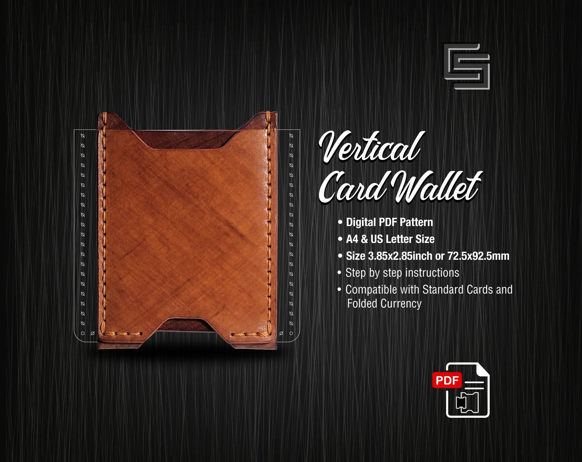 Leather Vertical Card Holder PDF Pattern - Etsy