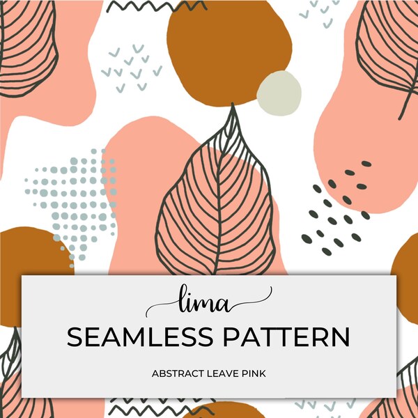 SEAMLESS PATTERN abstract leave pink