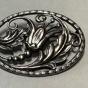 Vintage dänische Blumenbrosche aus Sterlingsilber - Erik Arvig, 1940er Jahre