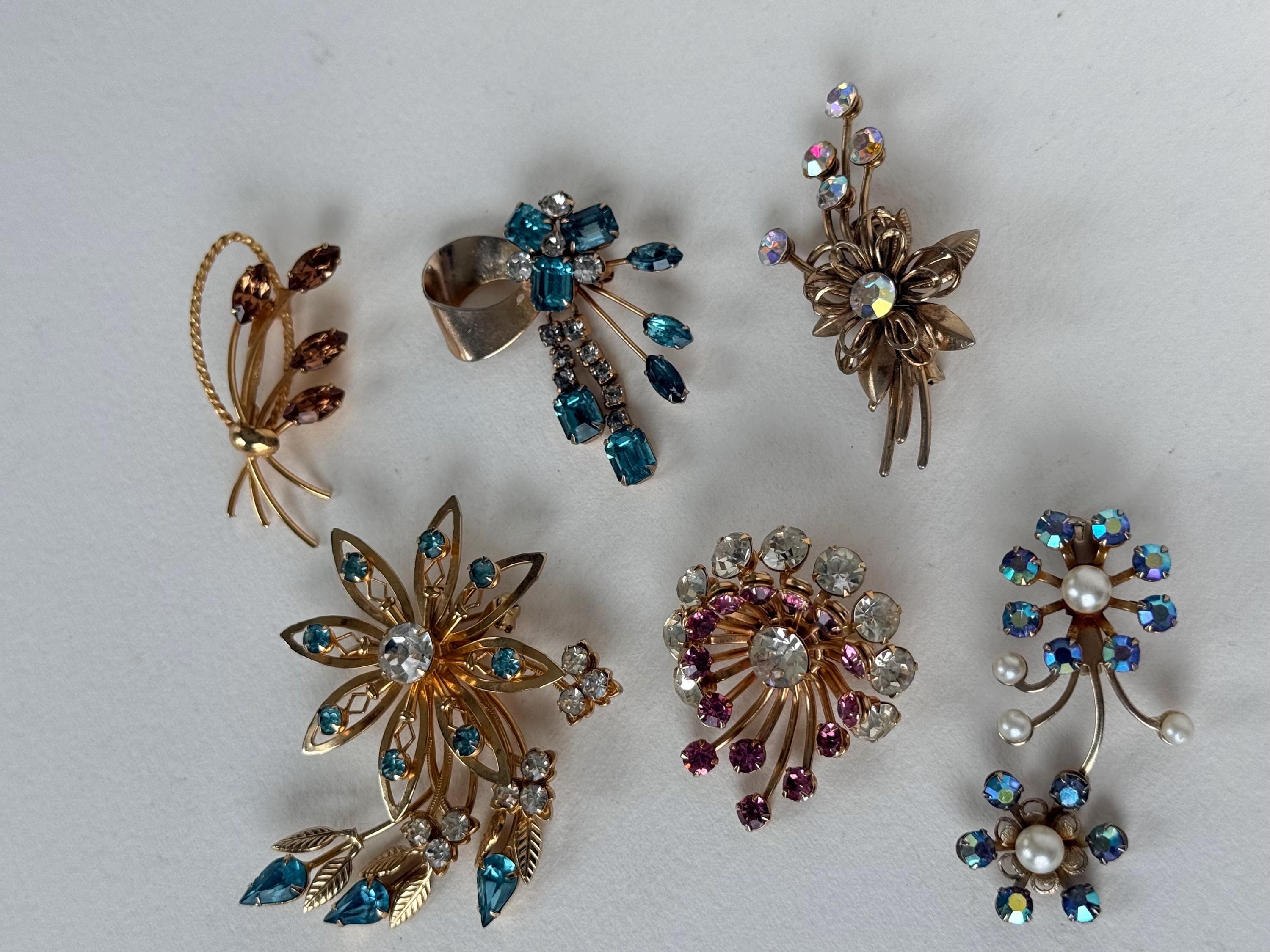 ヴィンテージ　ギブレガラス　ブローチ　1940年代　ドイツ製 帯留め 1940s Brooch - Etsy